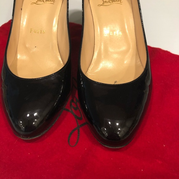 Christian Louboutin Black Patent Heels Red Bottoms Size EU 39 - Picture 12 of 13